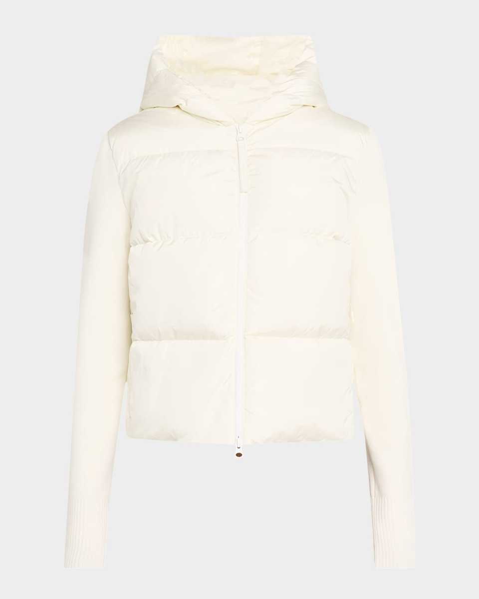 Hybridge Wide Quilt Knit Hoodie Jacket